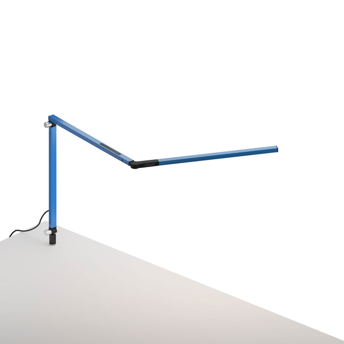 Z-Bar Mini LED Desk Lamp in Blue/Through-Table Mount.