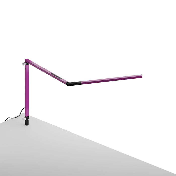 Z-Bar Mini LED Desk Lamp in Purple/Through-Table Mount.