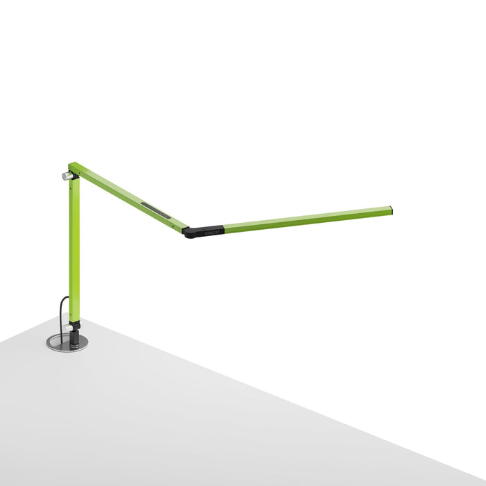 Z-Bar Mini LED Desk Lamp in Green/Grommet Mount.