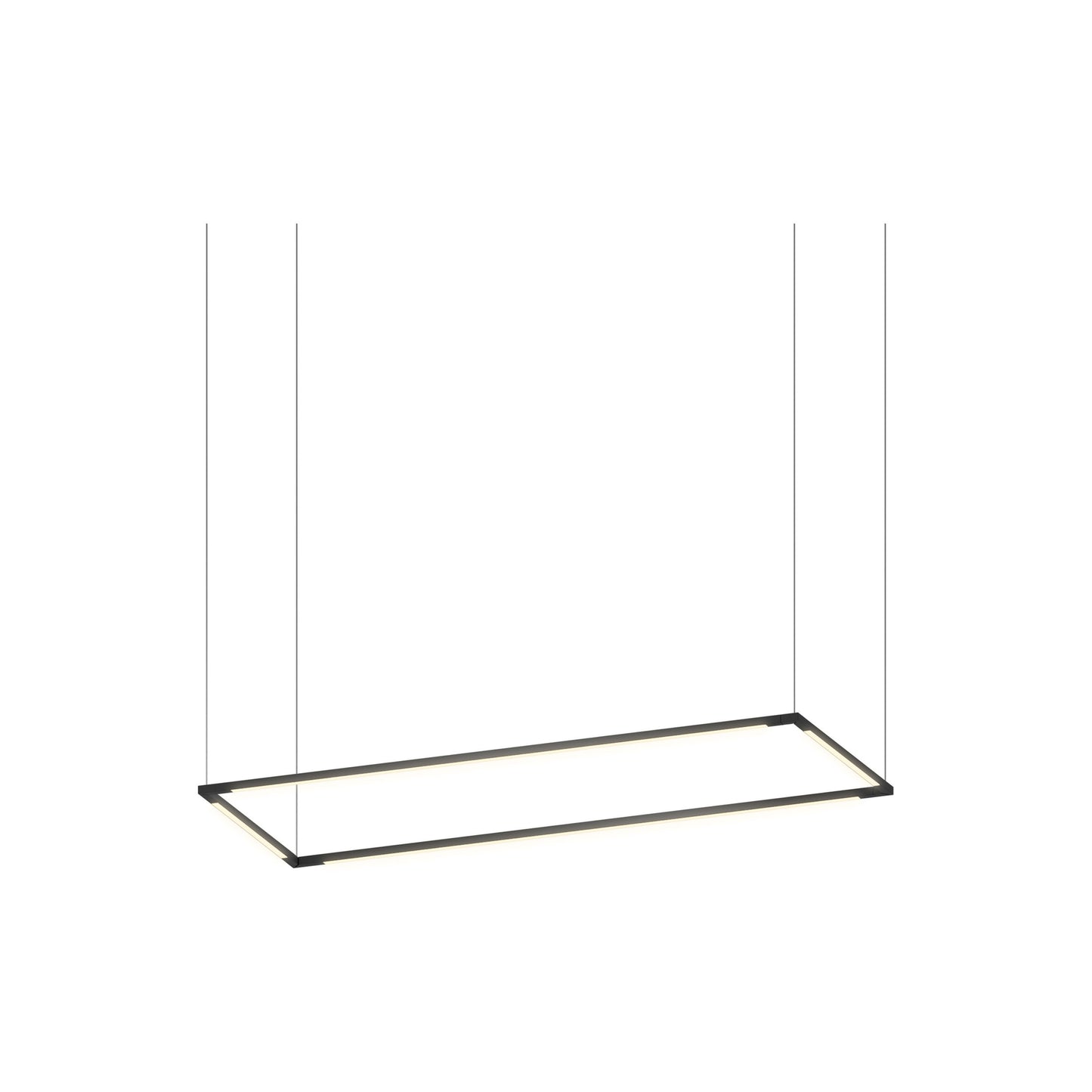 Z-Bar Rectangular LED Pendant Light in 36-Inch/Matte Black.