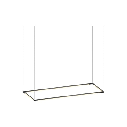 Z-Bar Rectangular LED Pendant Light in 36-Inch/Matte Black.