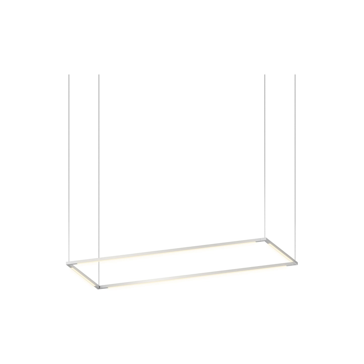 Z-Bar Rectangular LED Pendant Light in 36-Inch/Silver.