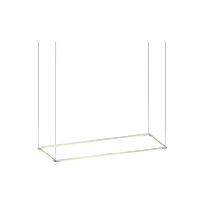 Z-Bar Rectangular LED Pendant Light in 36-Inch/Silver.