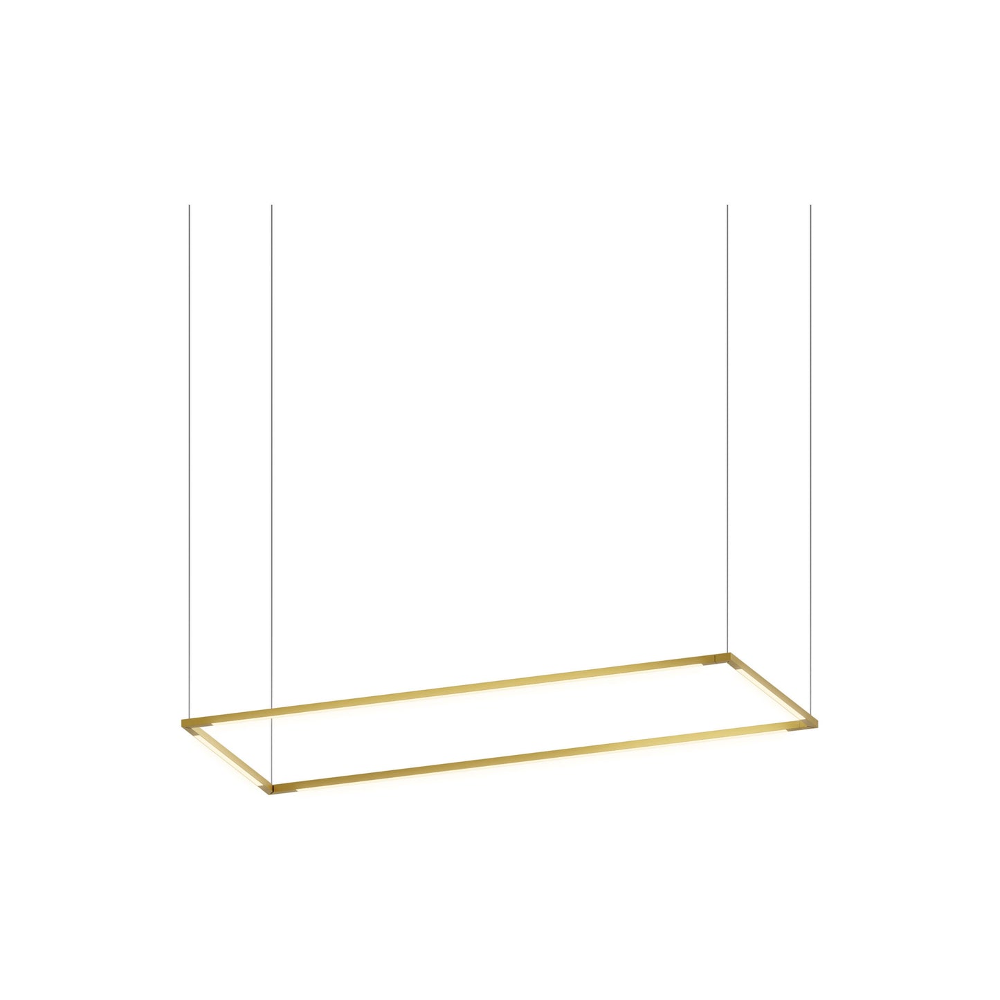 Z-Bar Rectangular LED Pendant Light in 36-Inch/Gold.