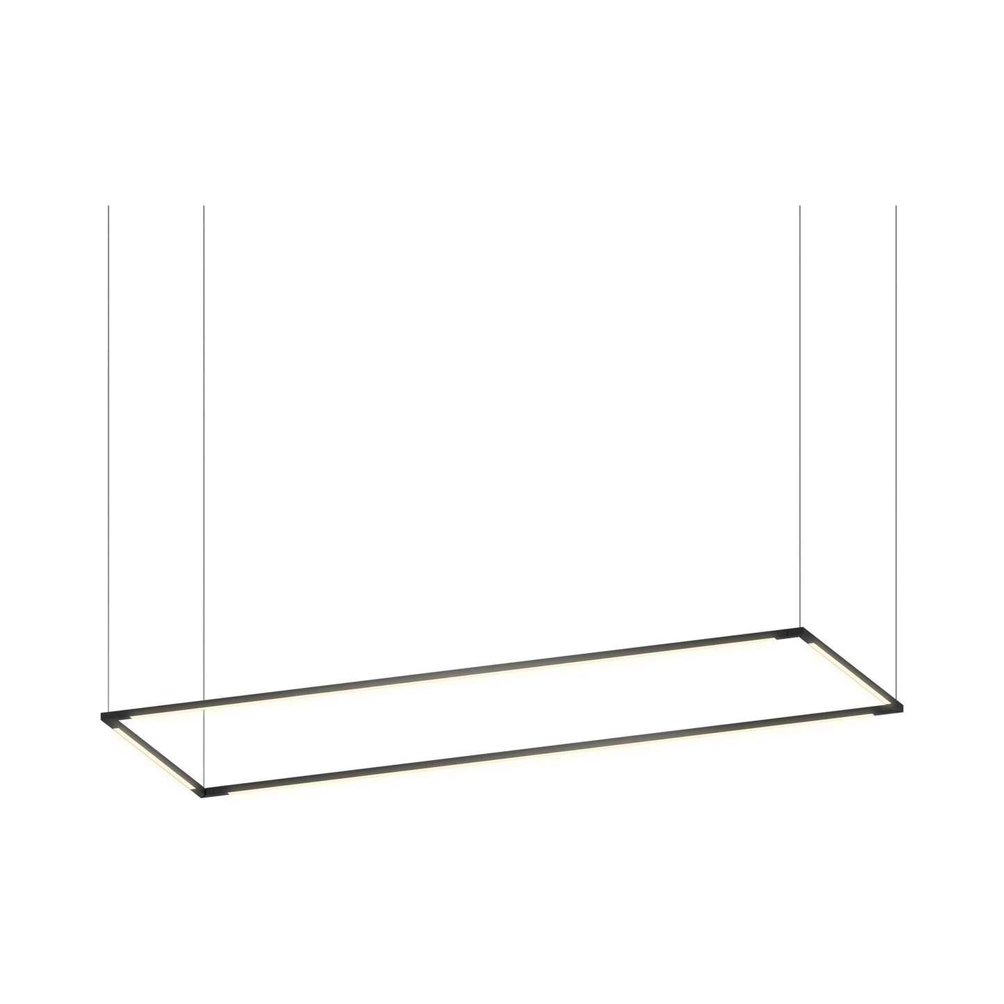 Z-Bar Rectangular LED Pendant Light in 48-Inch/Matte Black.