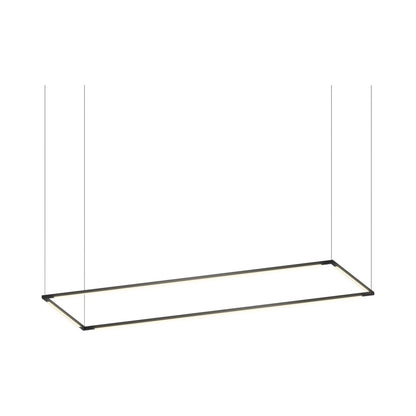 Z-Bar Rectangular LED Pendant Light in 48-Inch/Matte Black.