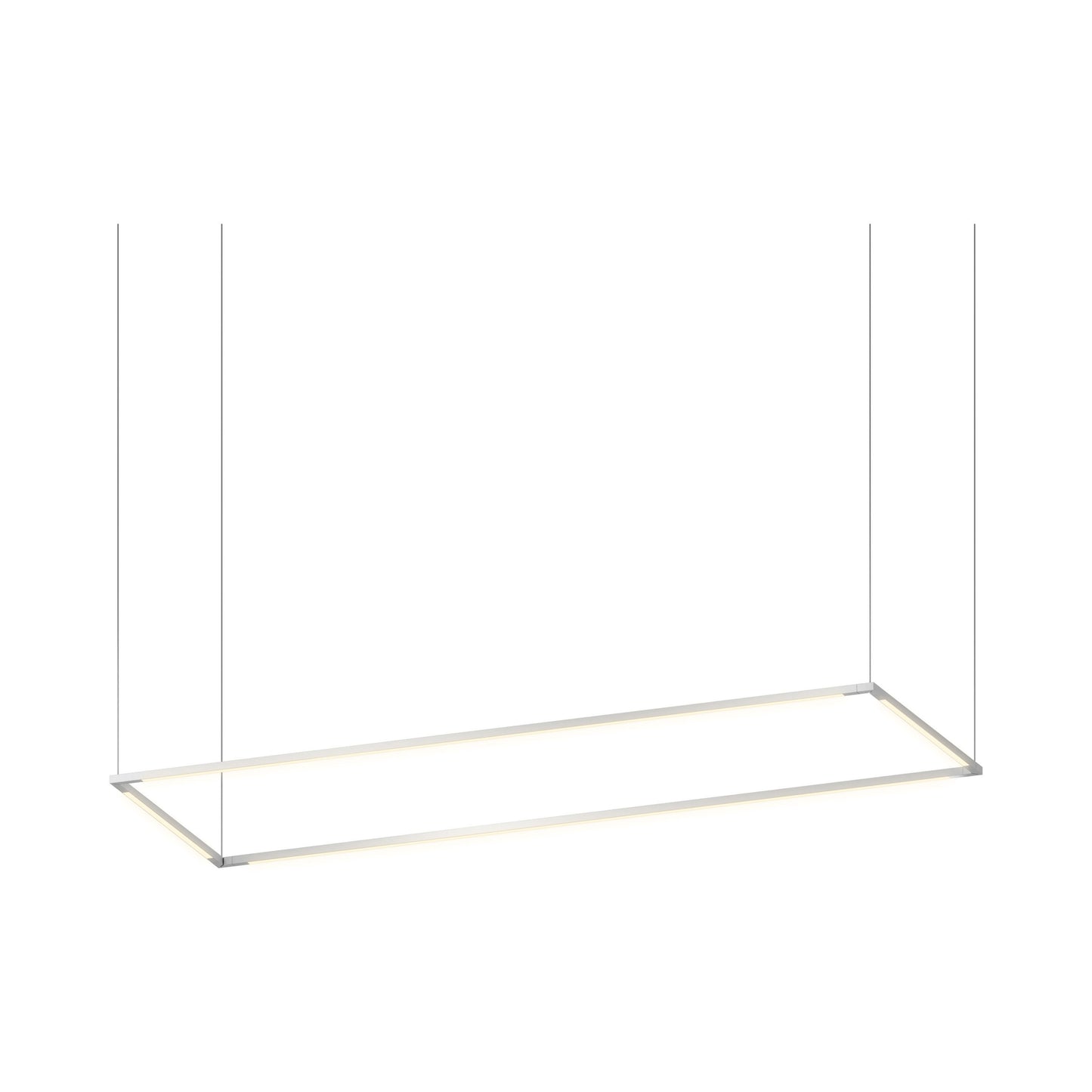 Z-Bar Rectangular LED Pendant Light in 48-Inch/Silver.