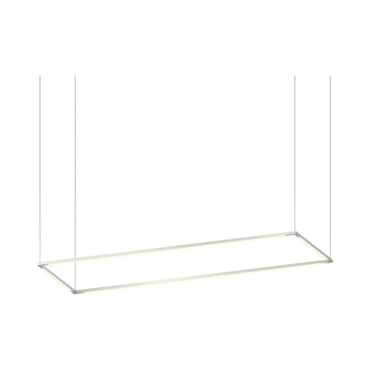 Z-Bar Rectangular LED Pendant Light in 48-Inch/Silver.