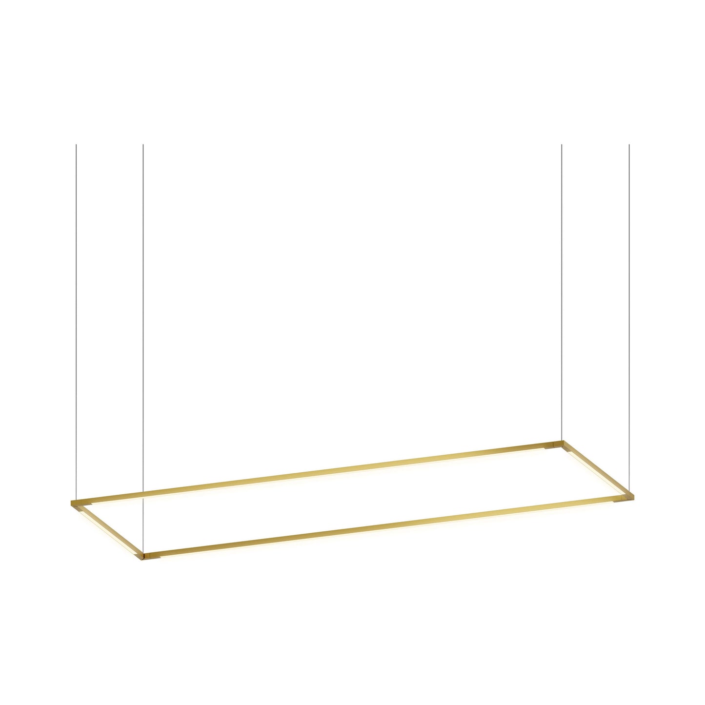 Z-Bar Rectangular LED Pendant Light in 48-Inch/Gold.