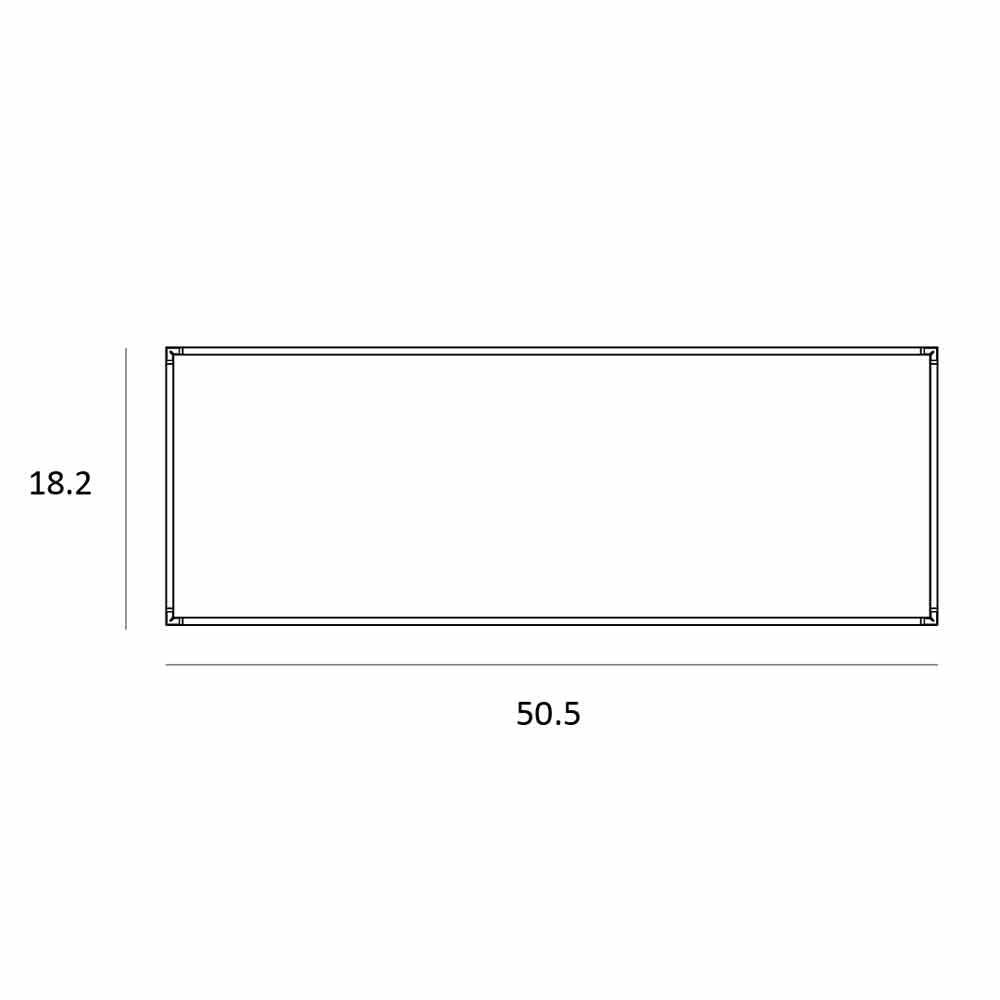 Z-Bar Rectangular LED Pendant Light - line drawing.