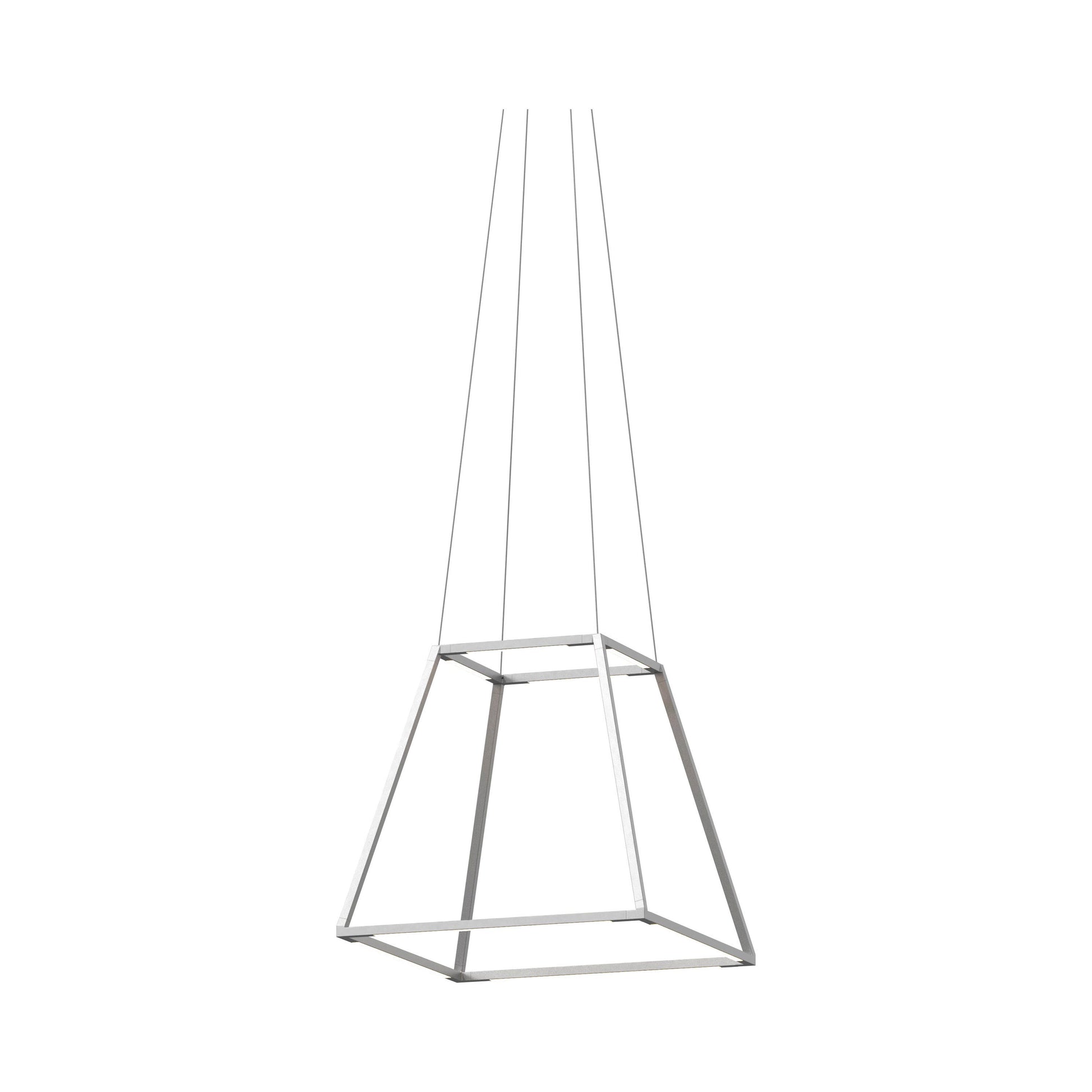 Z-Bar Rise LED Pendant Light in 16-Inch/Silver.
