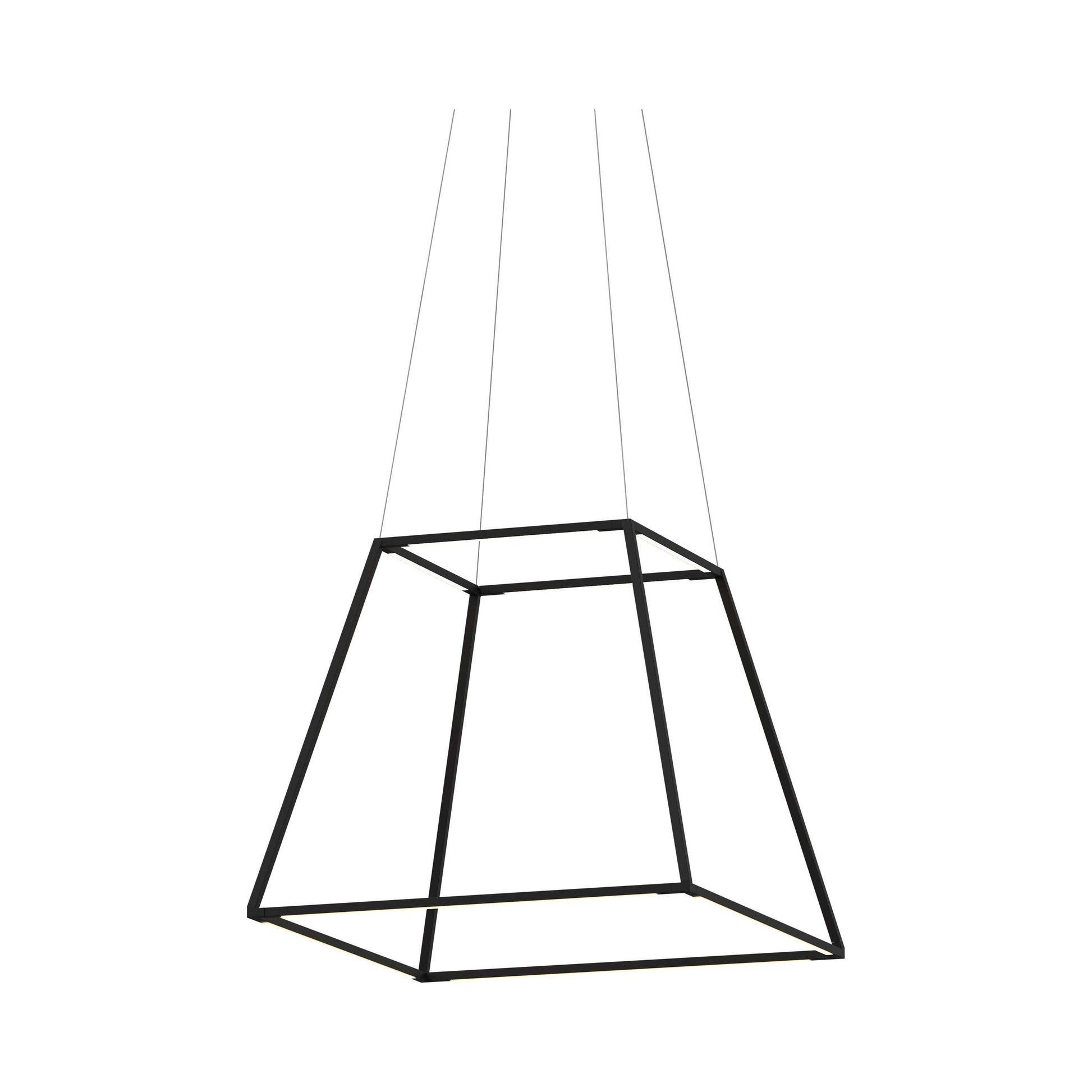 Z-Bar Rise LED Pendant Light in 24-Inch/Matte Black.