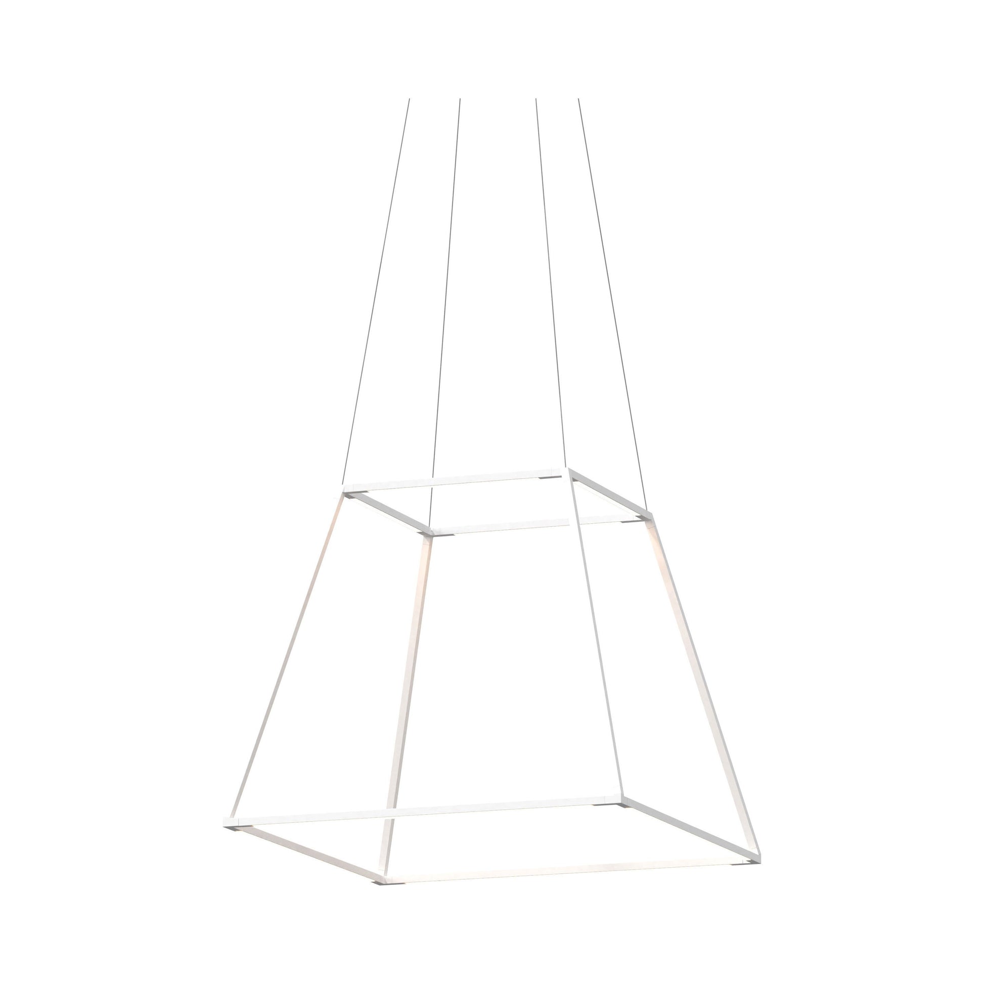 Z-Bar Rise LED Pendant Light in 24-Inch/Matte White.