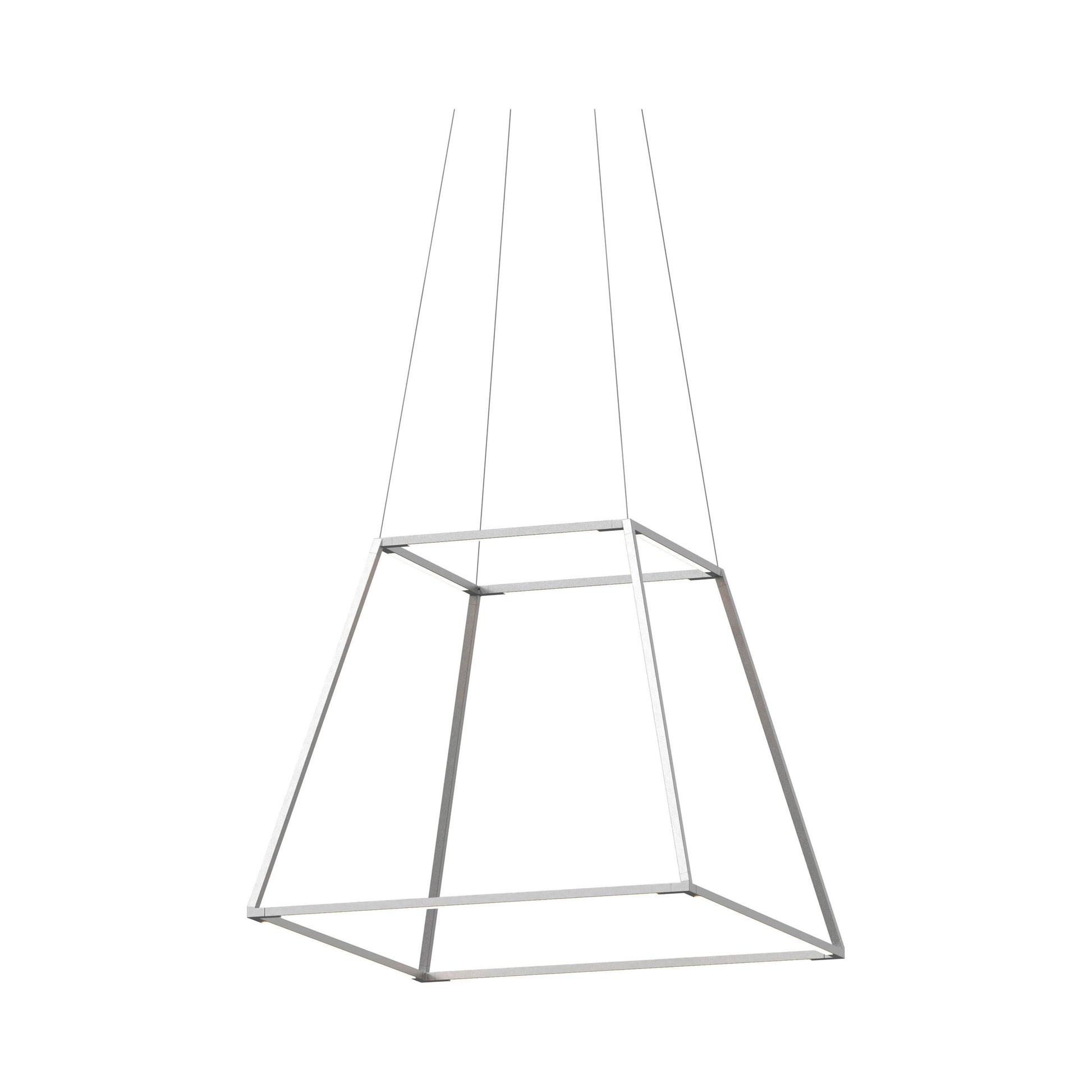 Z-Bar Rise LED Pendant Light in 24-Inch/Silver.