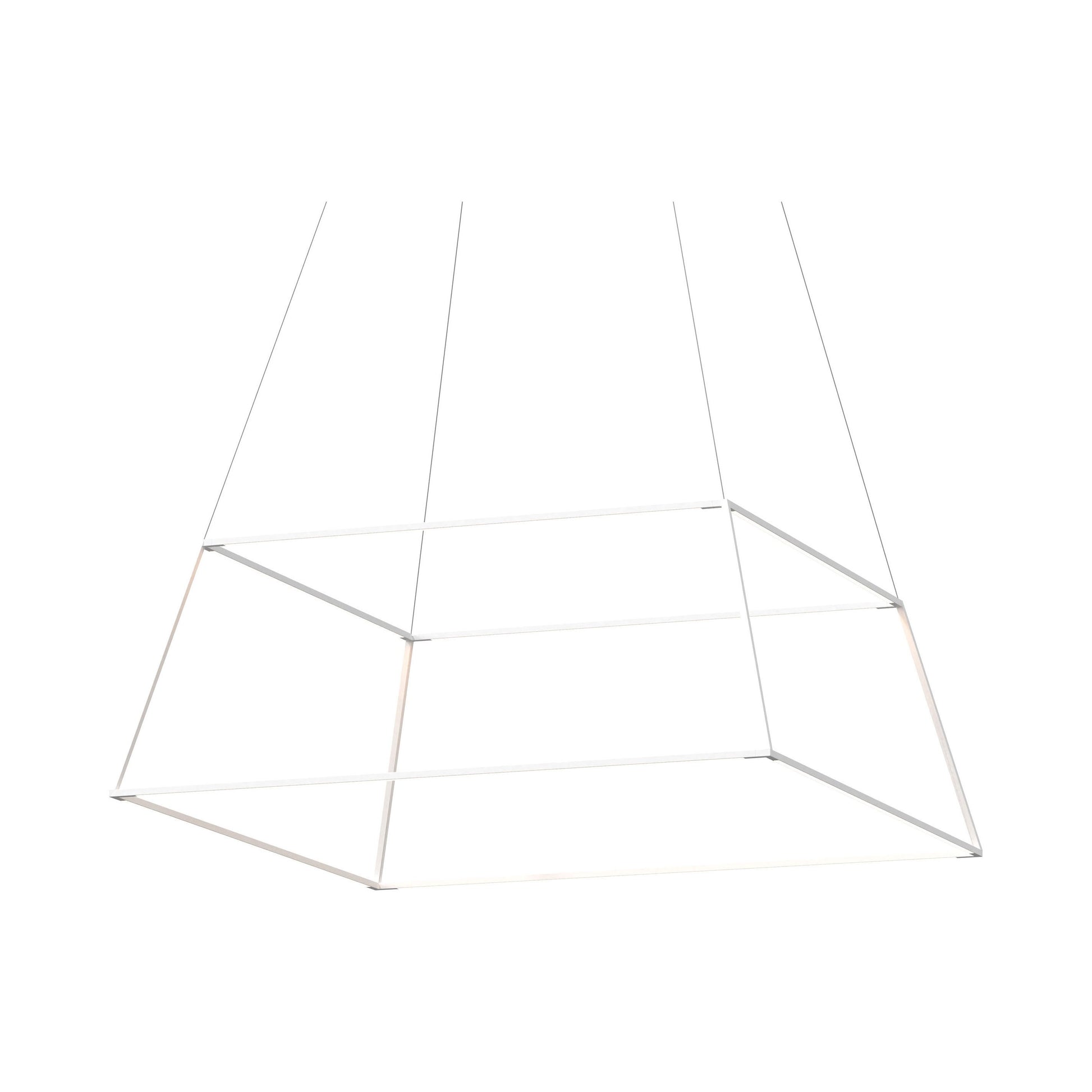 Z-Bar Rise LED Pendant Light in 48-Inch/Matte White.