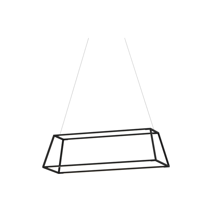 Z-Bar Rise LED Pendant Light in 38-Inch/Matte Black.