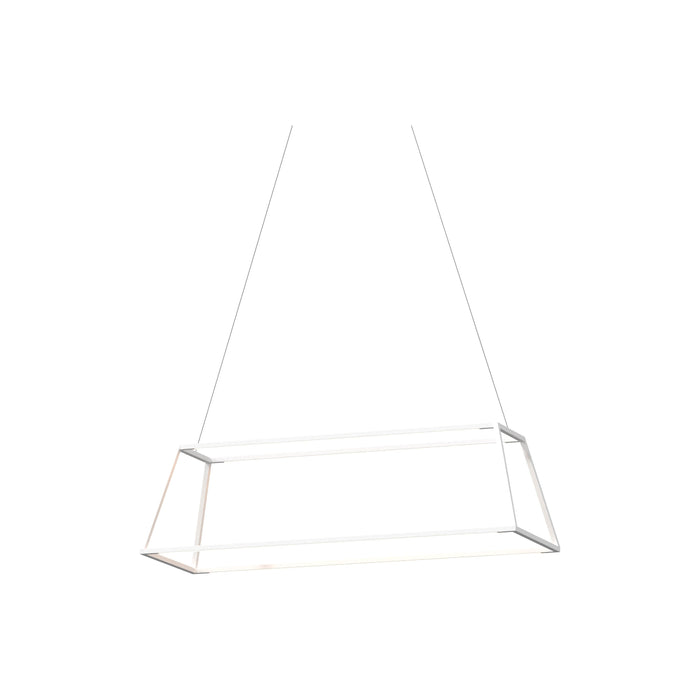 Z-Bar Rise LED Pendant Light in 38-Inch/Matte White.