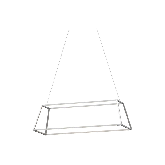 Z-Bar Rise LED Pendant Light in 38-Inch/Silver.