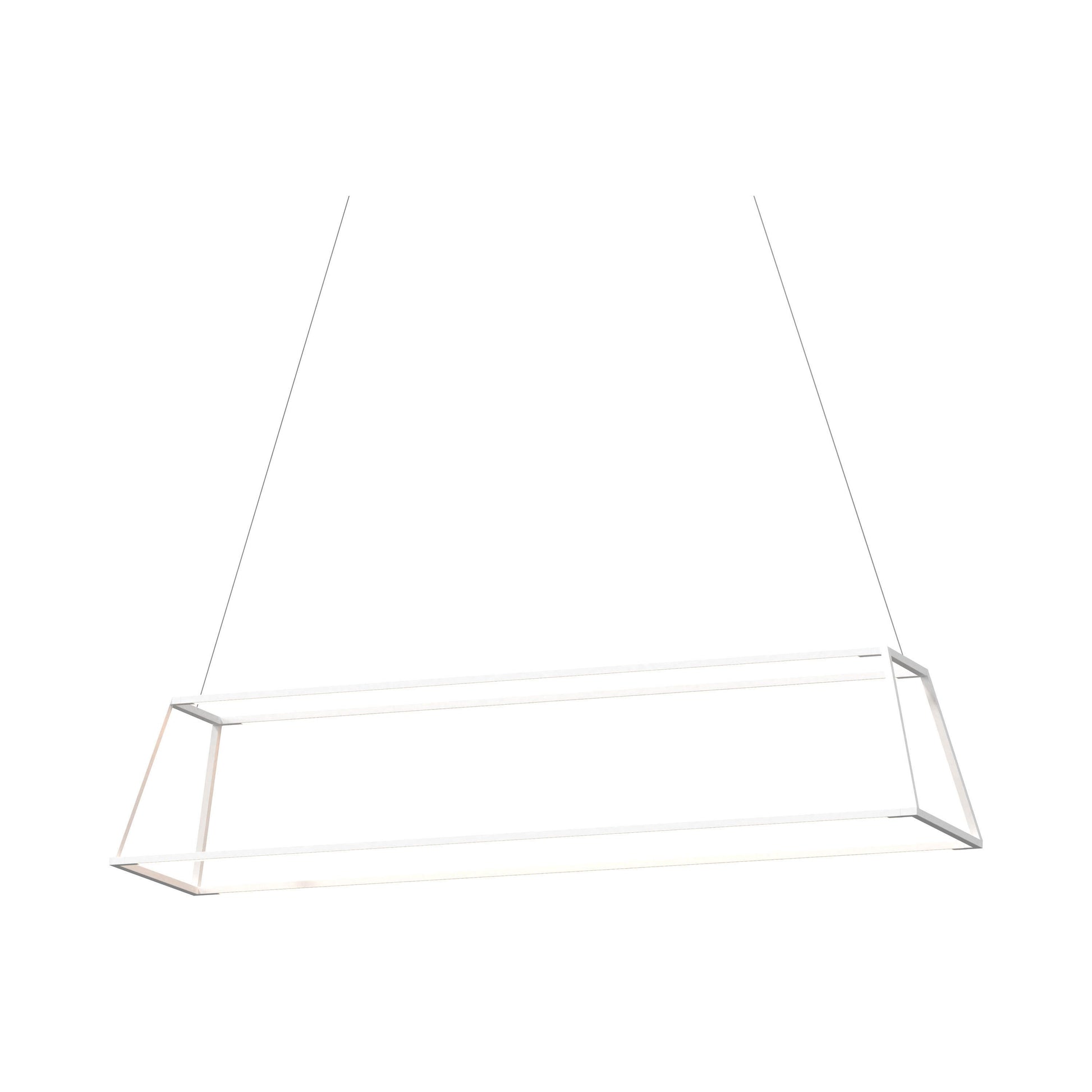 Z-Bar Rise LED Pendant Light in 54-Inch/Matte White.