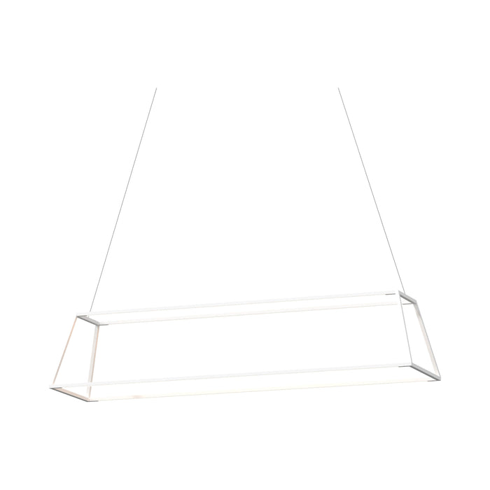 Z-Bar Rise LED Pendant Light in 54-Inch/Matte White.
