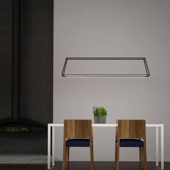 Z-Bar Rise LED Pendant Light in dining room.
