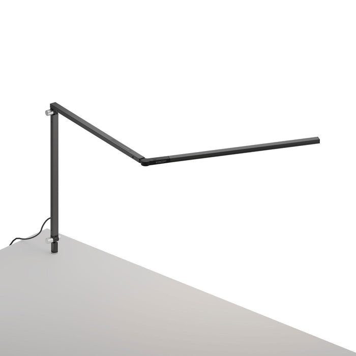 Z-Bar Slim LED Desk Lamp in Metallic Black/Through-Table Mount.