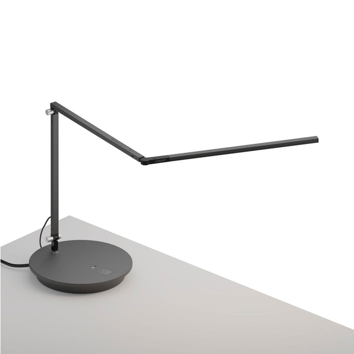 Z-Bar Slim LED Desk Lamp in Metallic Black/Power Base.