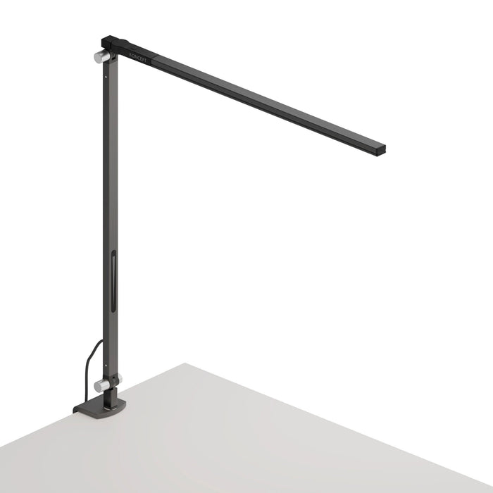 Z-Bar Solo LED Desk Lamp in Metallic Black/Desk Clamp.