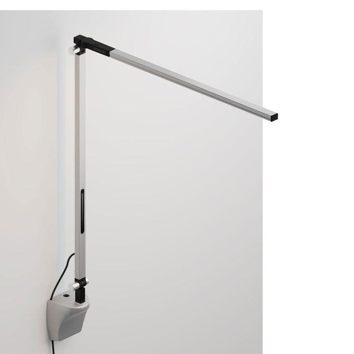 Z-Bar Solo LED Desk Lamp in Silver/Wall Mount.