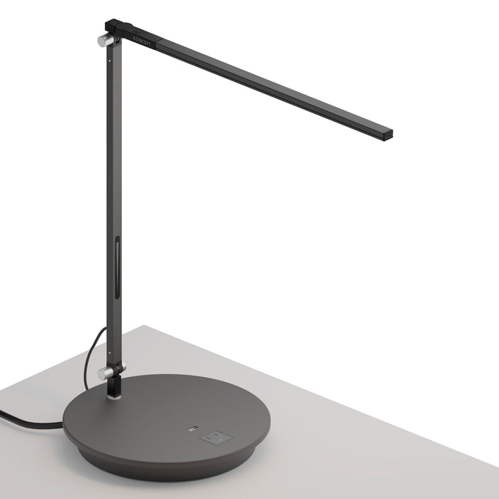 Z-Bar Solo LED Desk Lamp in Metallic Black/Power Base.