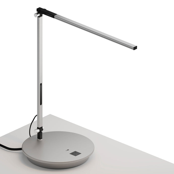 Z-Bar Solo LED Desk Lamp in Silver/Power Base.