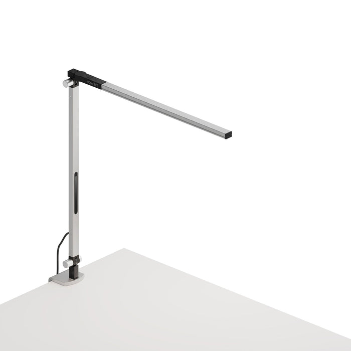 Z-Bar Solo Mini LED Desk Lamp in Silver/Desk Clamp.