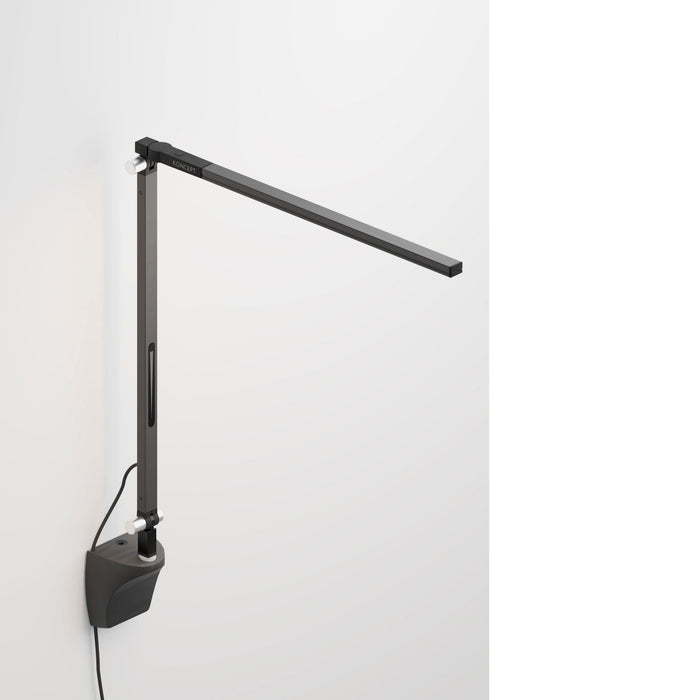 Z-Bar Solo Mini LED Desk Lamp in Metallic Black/Wall Mount.