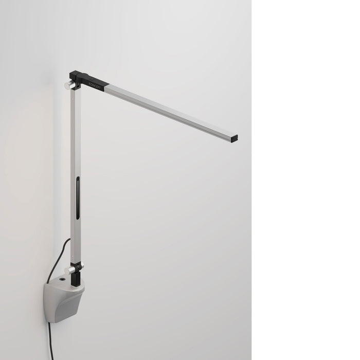 Z-Bar Solo Mini LED Desk Lamp in Silver/Wall Mount.