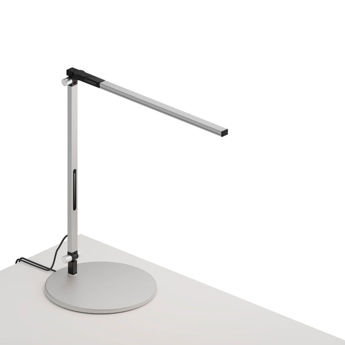 Z-Bar Solo Mini LED Desk Lamp in Silver/Table Base.