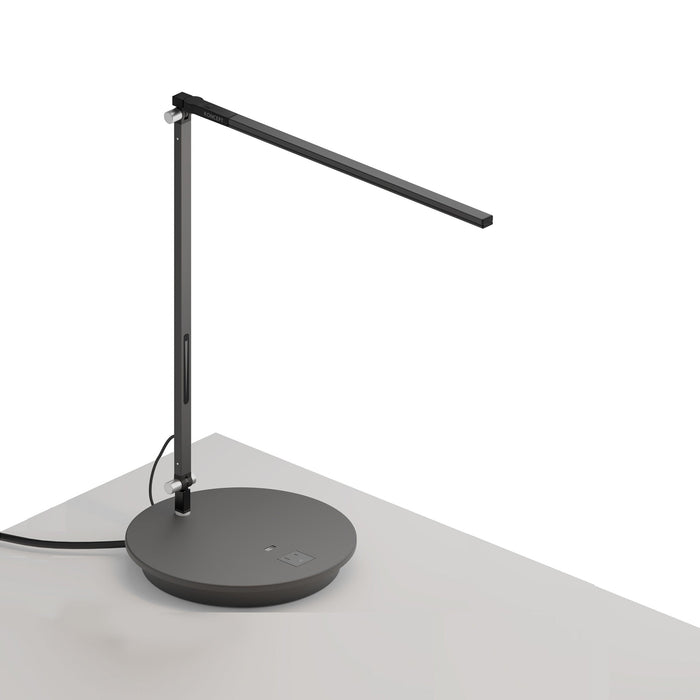 Z-Bar Solo Mini LED Desk Lamp in Metallic Black/Power Base.
