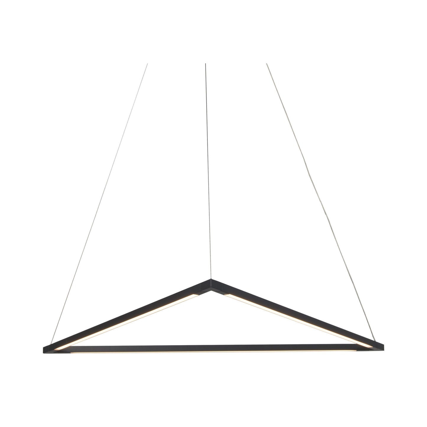 Z-Bar Triangle LED Pendant Light in 24-Inch/Matte Black.