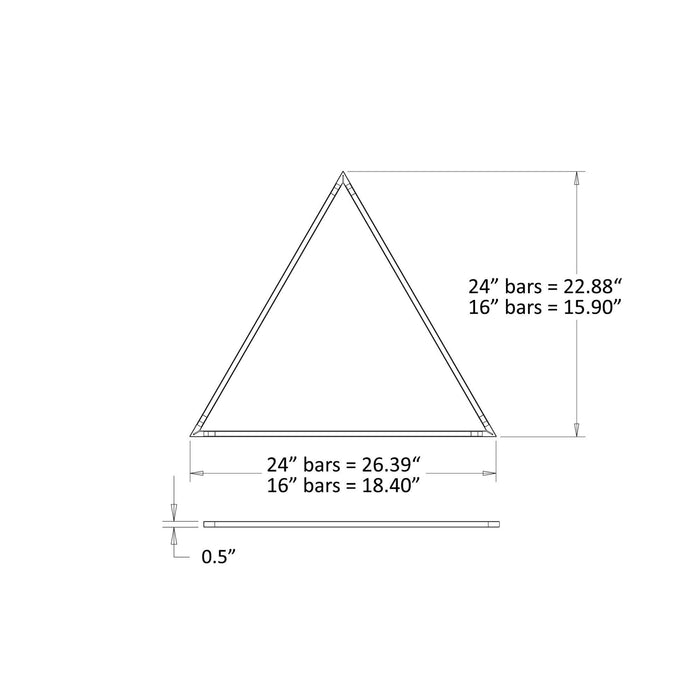 Z-Bar Triangle LED Pendant Light - line drawing.
