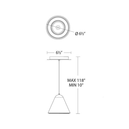 Kone LED Pendant Light - line drawing.