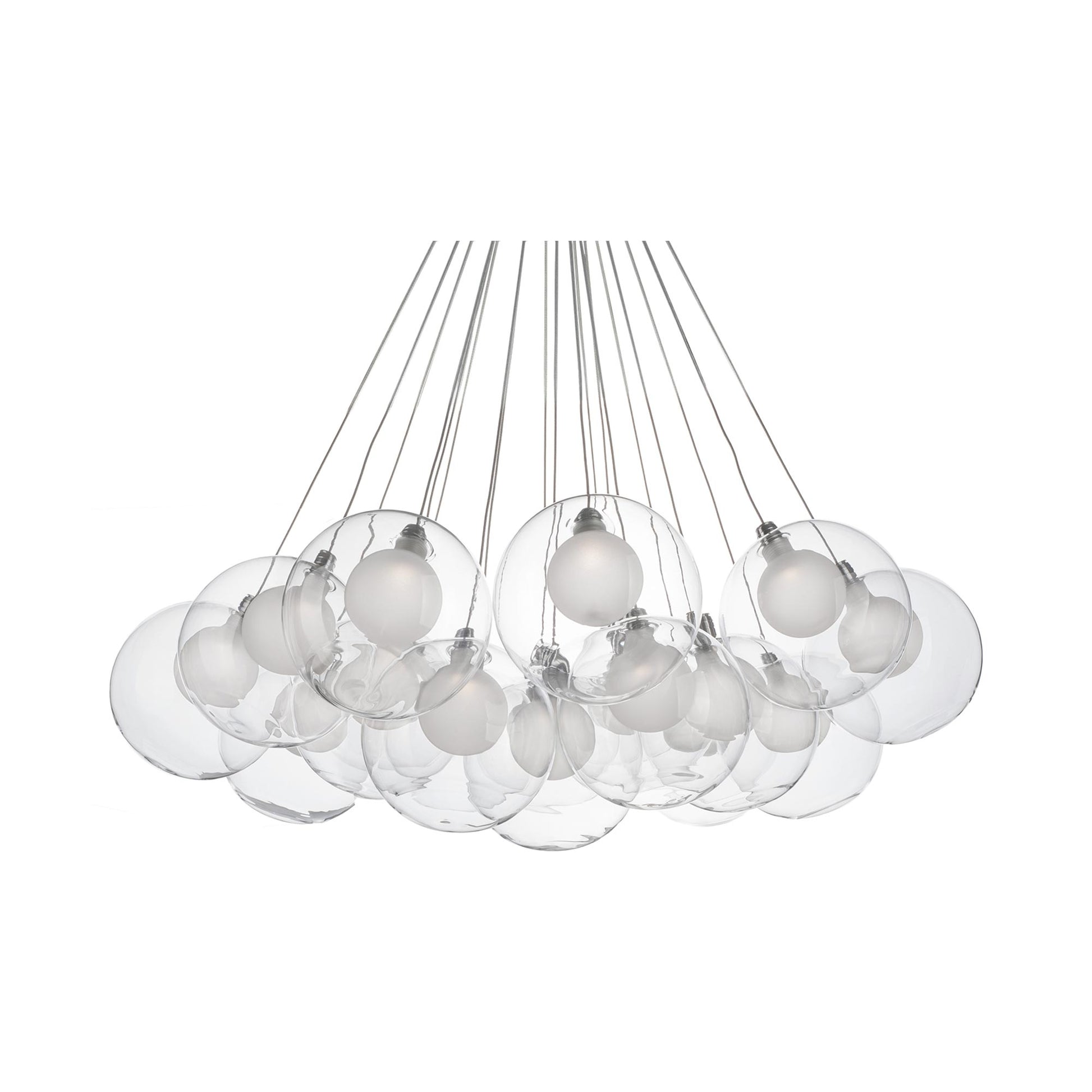 Bolla LED Chandelier in Chrome/Clear Glass (19-Light).
