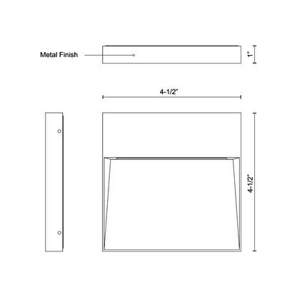 Casa Outdoor LED Wall Light - line drawing.