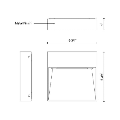 Casa Outdoor LED Wall Light - line drawing.