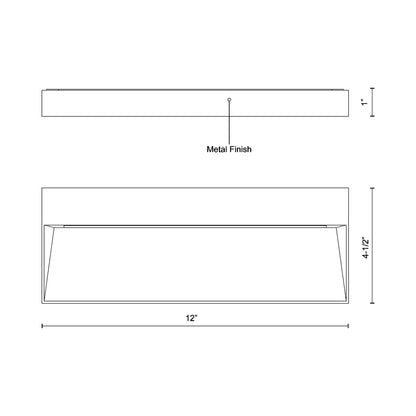 Casa Outdoor LED Wall Light - line drawing.