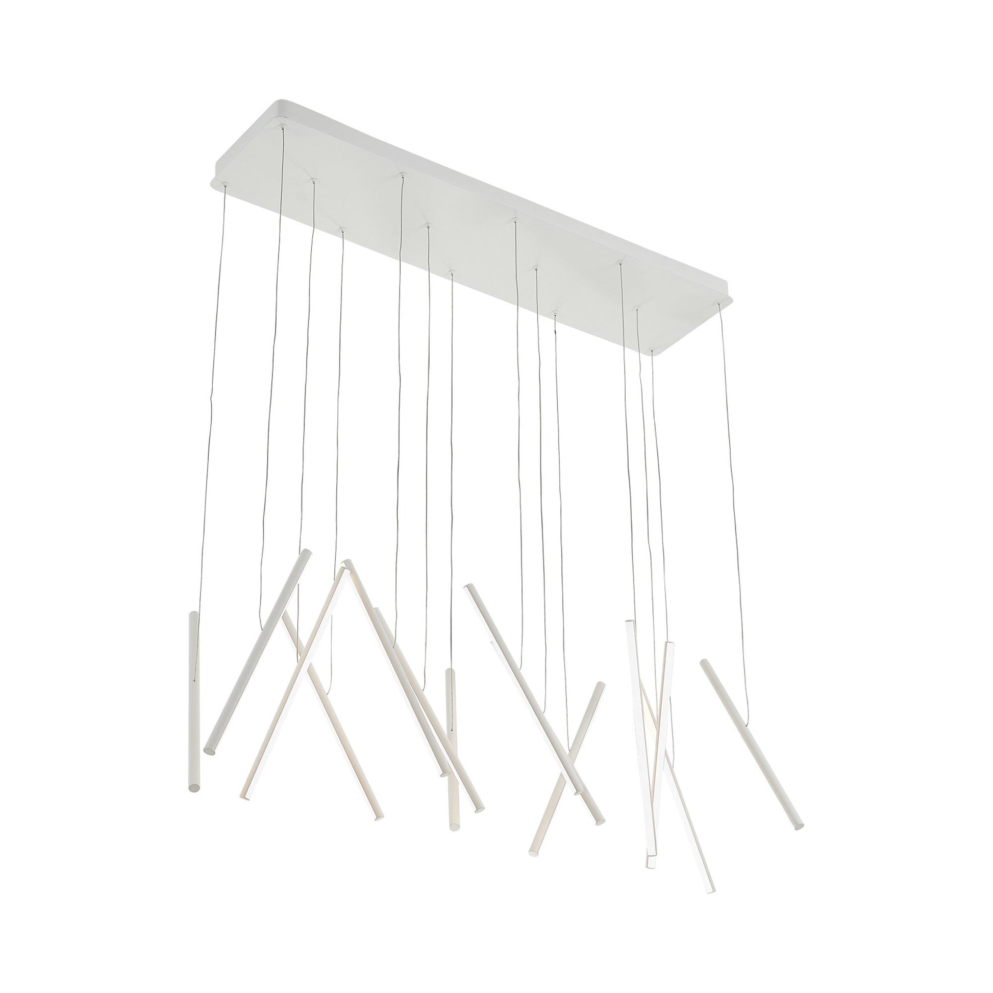 Chute LED Linear Multi Light Pendant Light in White.