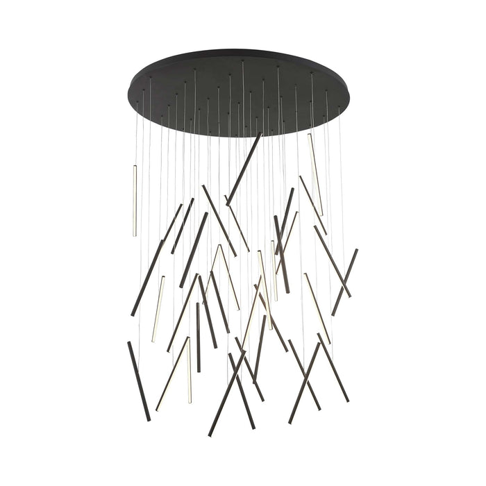 Chute Round LED Chandelier in Black.