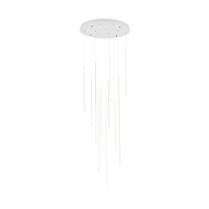Chute Round LED Pendant Light in White (Medium).