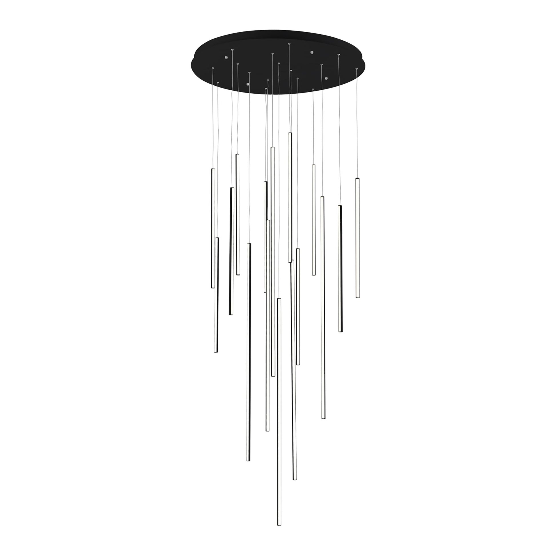 Chute Round LED Pendant Light in Black (Large).
