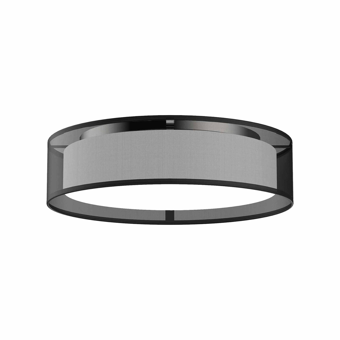 Dalton LED Flush Mount Ceiling Light in Black Organza (Small).