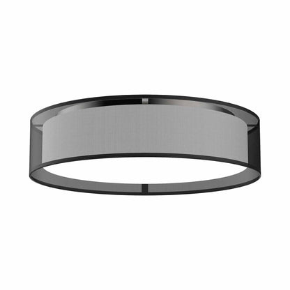 Dalton LED Flush Mount Ceiling Light in Black Organza (Large).