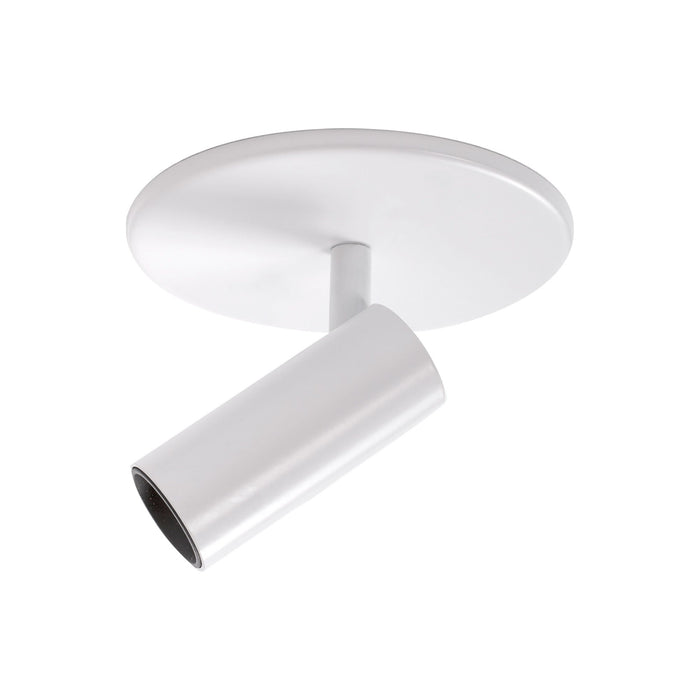 Downey LED Semi Flush Ceiling Light in Large/Single/White (4.25-Inch).